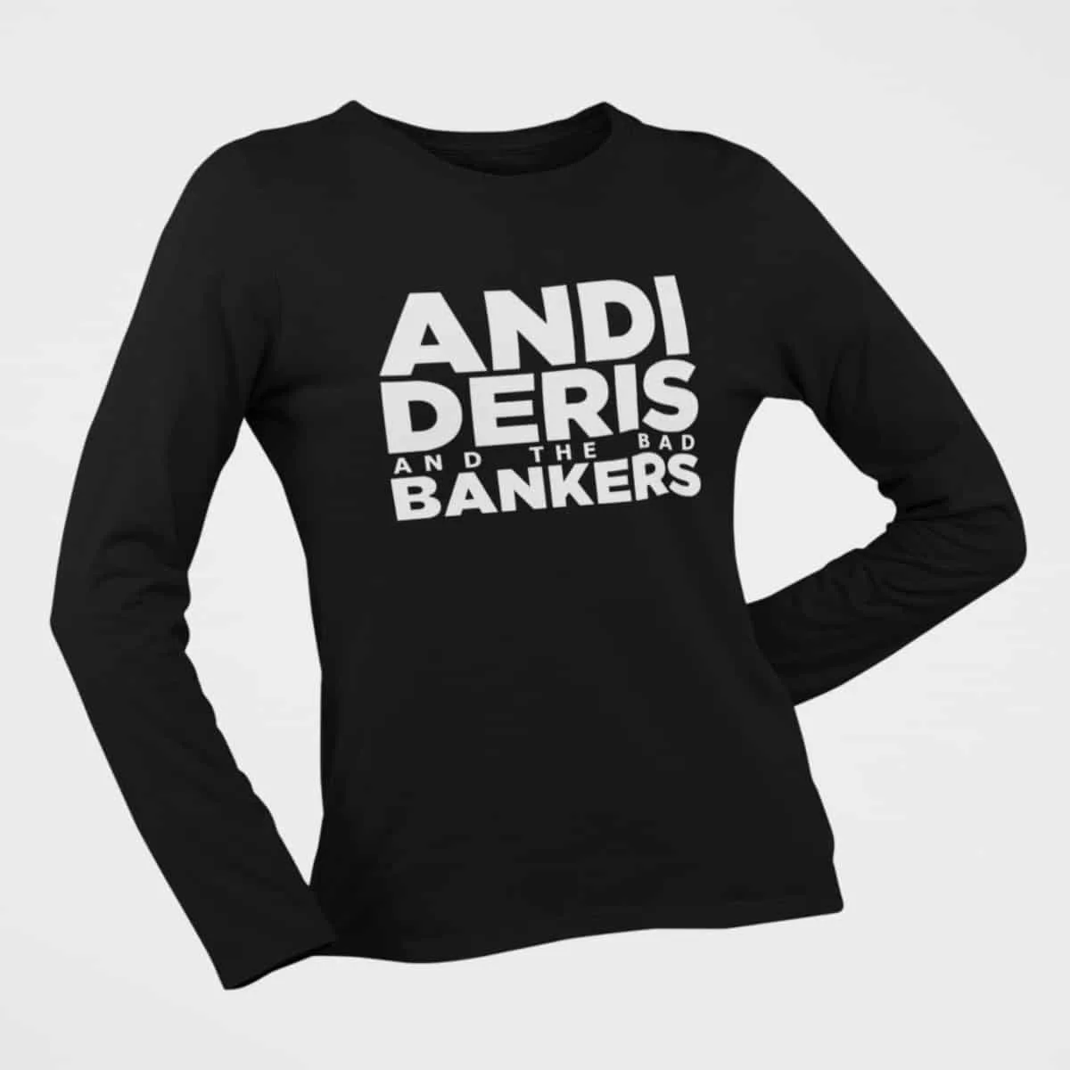 Andi Deris and the Bad Bankers Long Sleeve T-Shirt, ADATBB Logo Black Long Sleeve T-Shirt, Hard Rock Merchandise