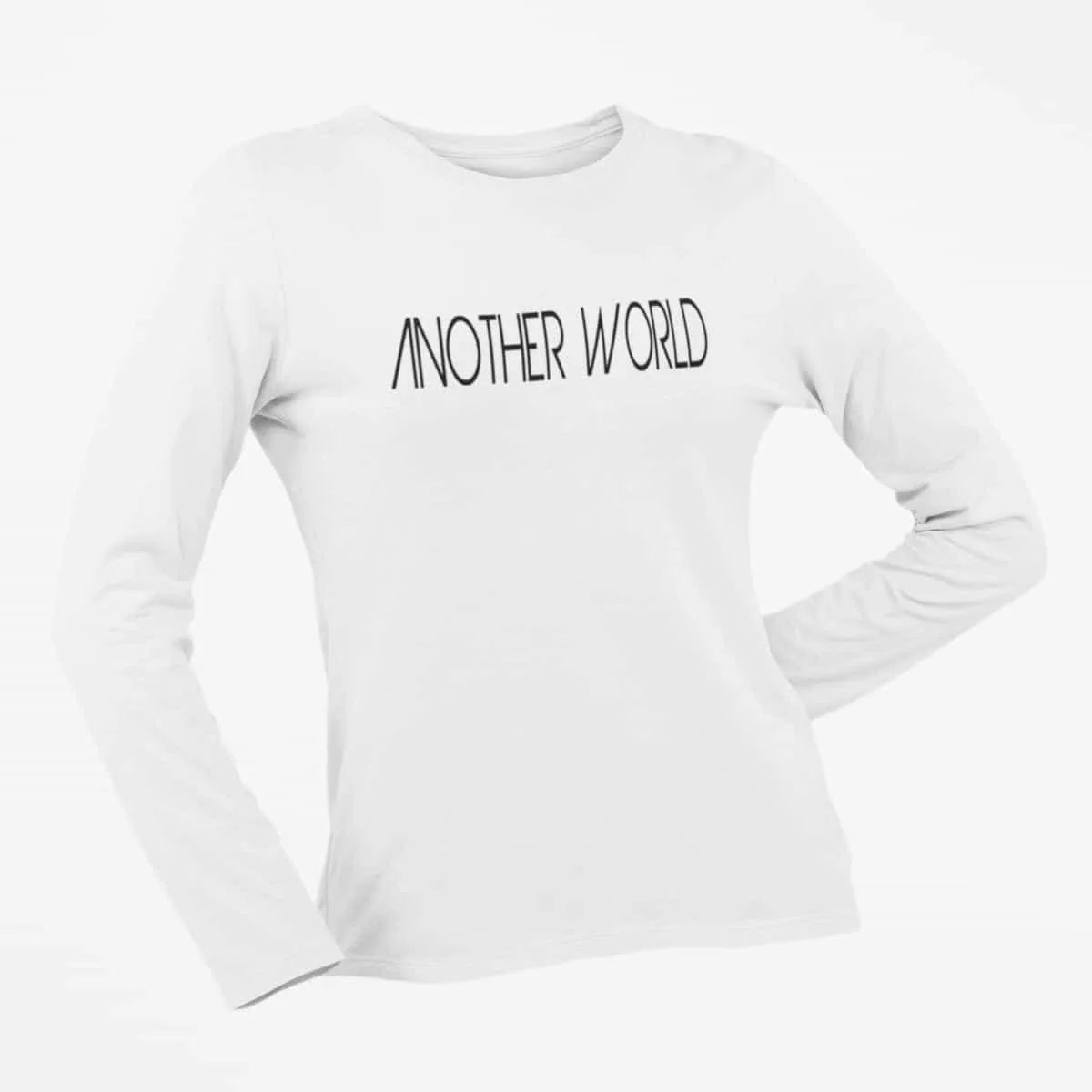 Another World Long Sleeve T-Shirt, Another World Logo White Long Sleeve T-Shirt, Progressive Metal Merchandise