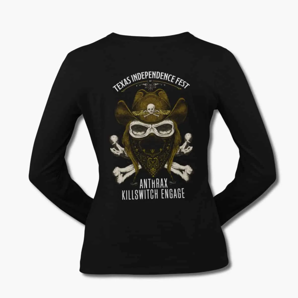 Anthrax Killswitch Engage Long Sleeve T-Shirt, Anthrax Killswitch Engage Texas Independence Fest Black Longsleeve T-Shirt, Thrash Metal Merchandise