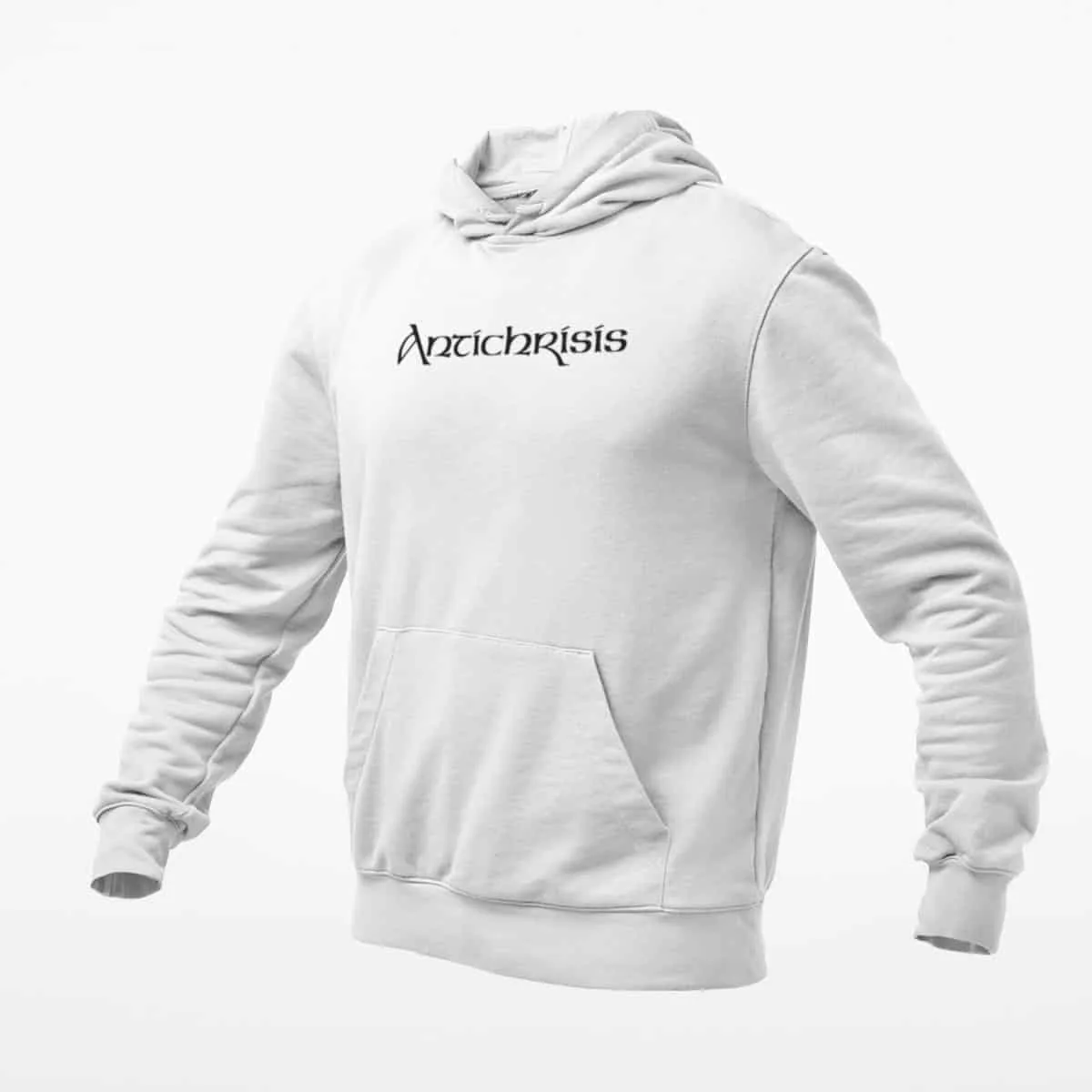 Antichrisis Hoodie, Antichrisis Logo White Hoodie, Black Metal Merchandise
