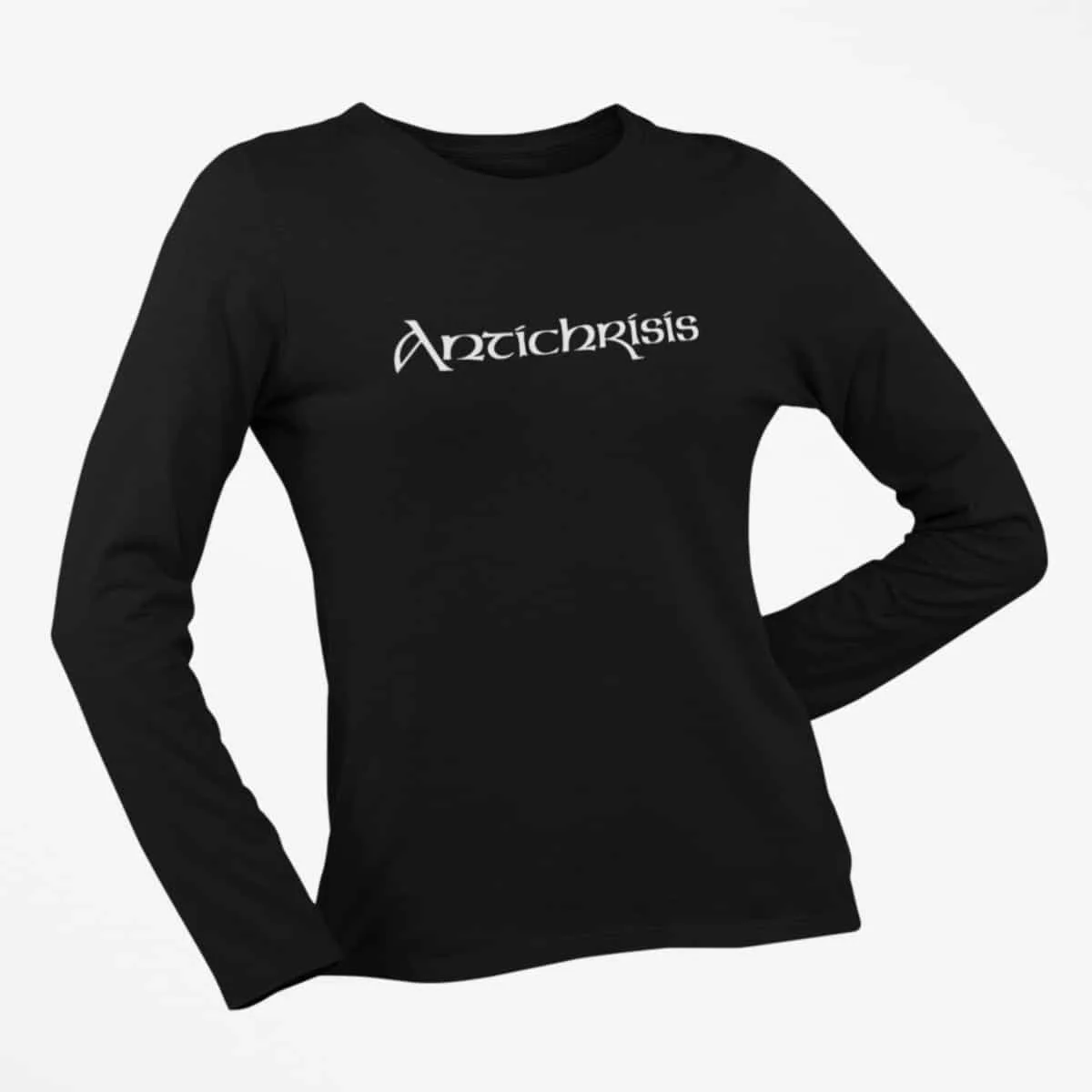 Antichrisis Long Sleeve T-Shirt, Antichrisis Logo Black Long Sleeve T-Shirt, Black Metal Merchandise