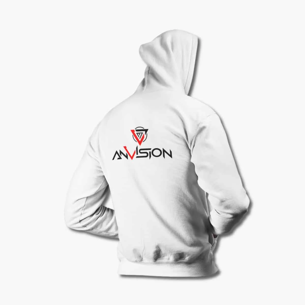 AnVision Hoodie, AnVision Logo White Hoodie, Progressive Metal Merchandise