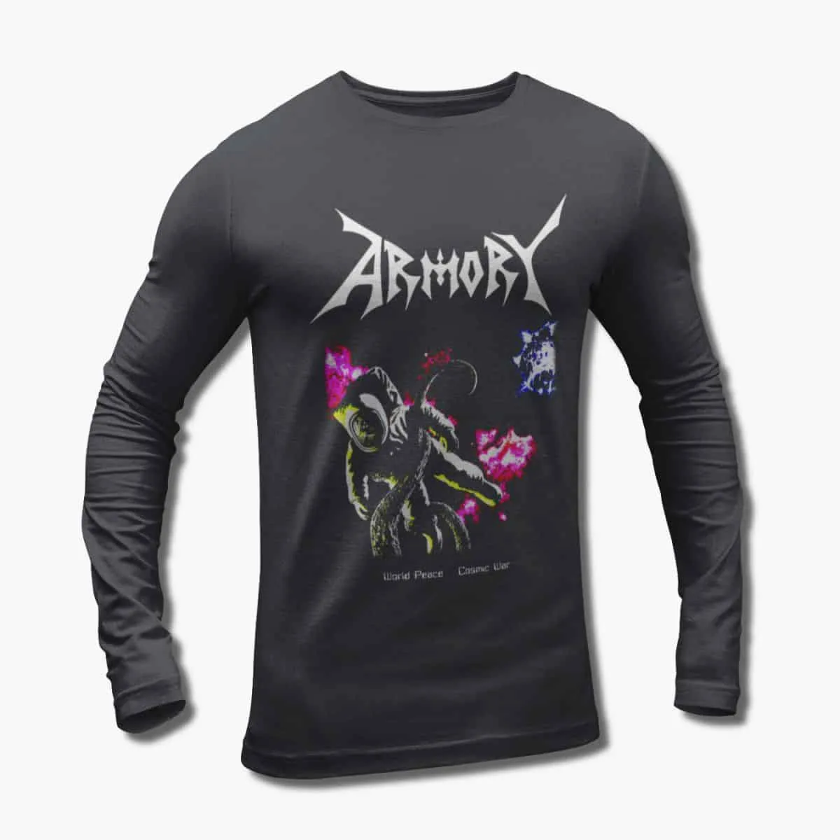 Armory Band Long Sleeve T-Shirt, Armory World Peace Cosmic War Artwork Longsleeve T-Shirt, Speed Metal Merchandise
