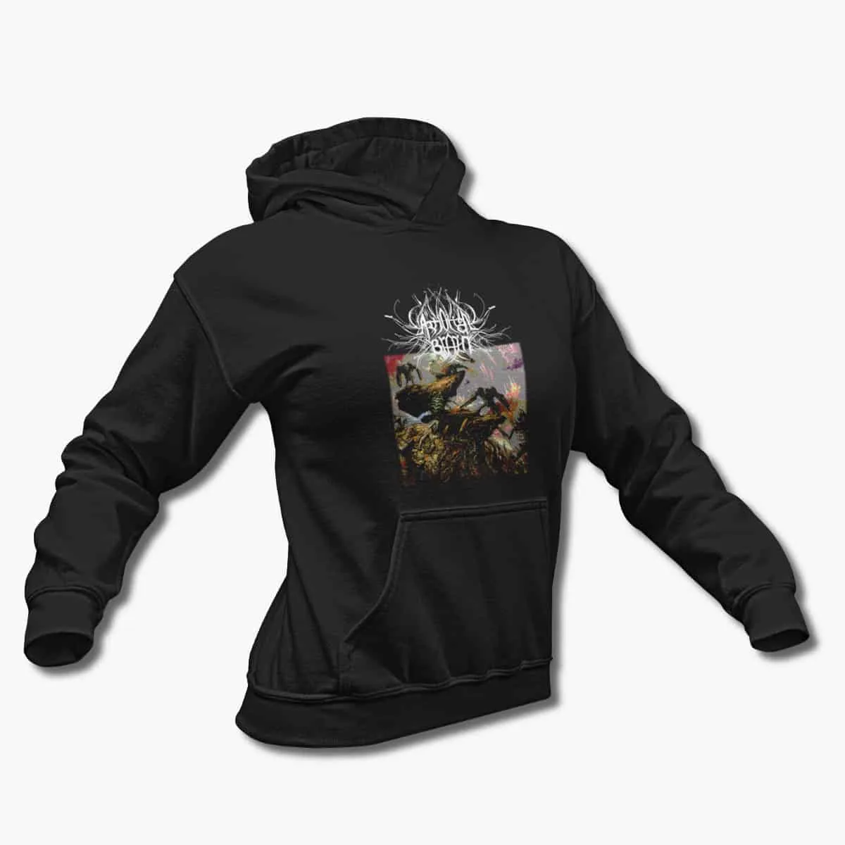 Artificial Brain Band Hoodie, Artificial Brain Labyrinth Constellation Black Hooded Sweatshirt, Technical Death Metal Merchandise