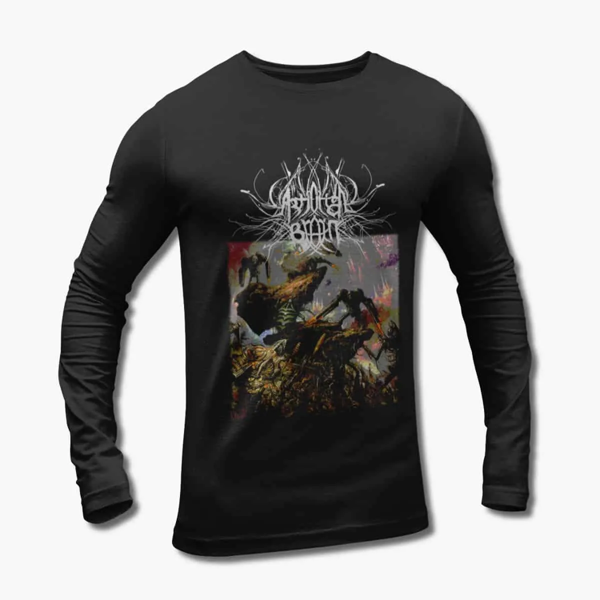 Artificial Brain Band Long Sleeve T-Shirt, Artificial Brain Labyrinth Constellation Black Longsleeve T-Shirt, Technical Death Metal Merchandise