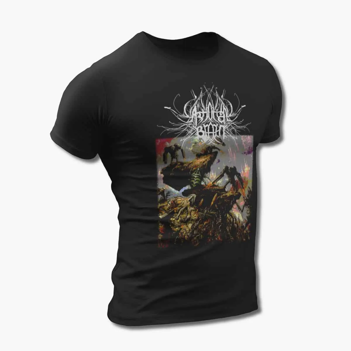 Artificial Brain Band T-Shirt, Artificial Brain Labyrinth Constellation Black T-Shirt, Technical Death Metal Merchandise