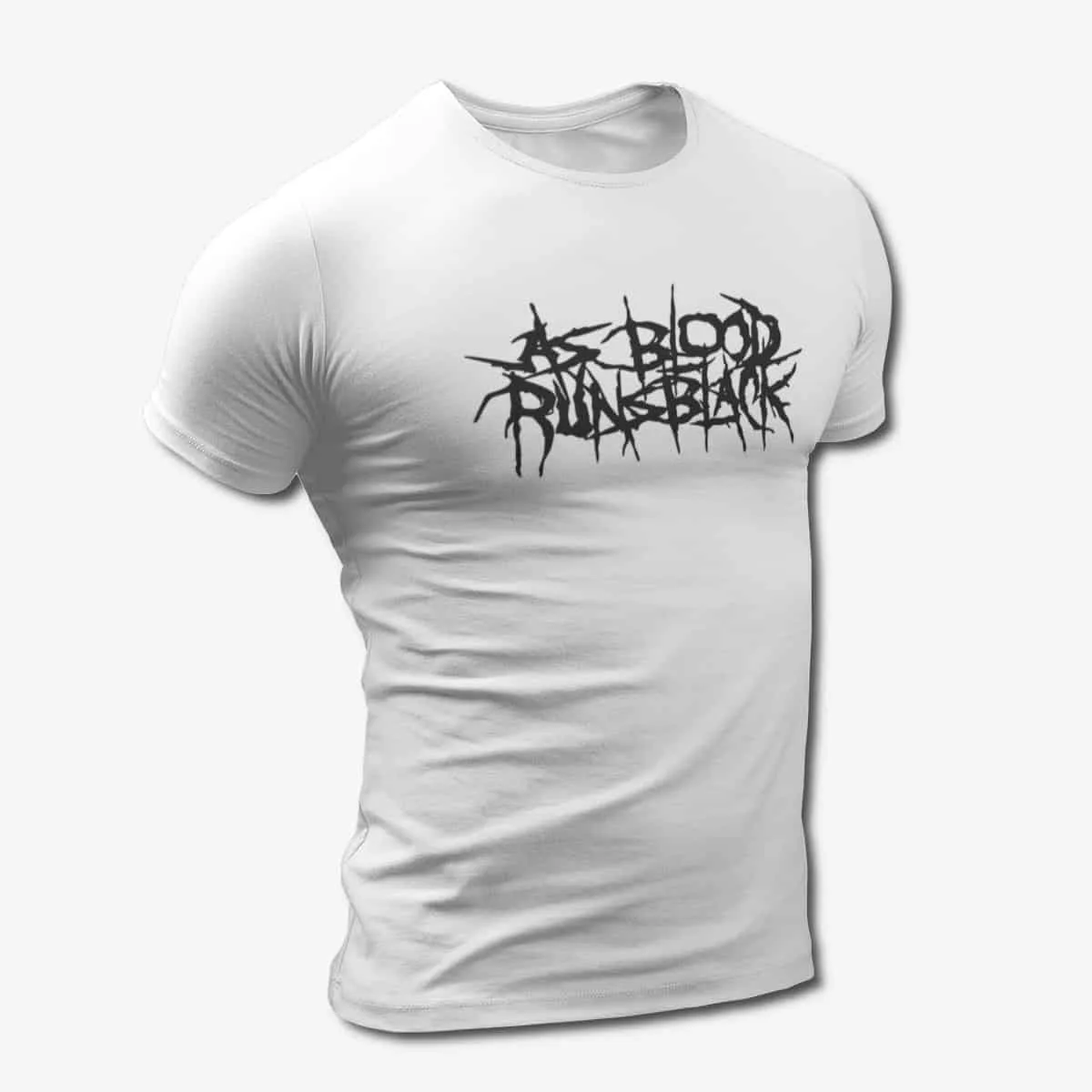 As Blood Runs Black T-Shirt, As Blood Runs Black Logo White T-Shirt, Melodic Deathcore Merchandise