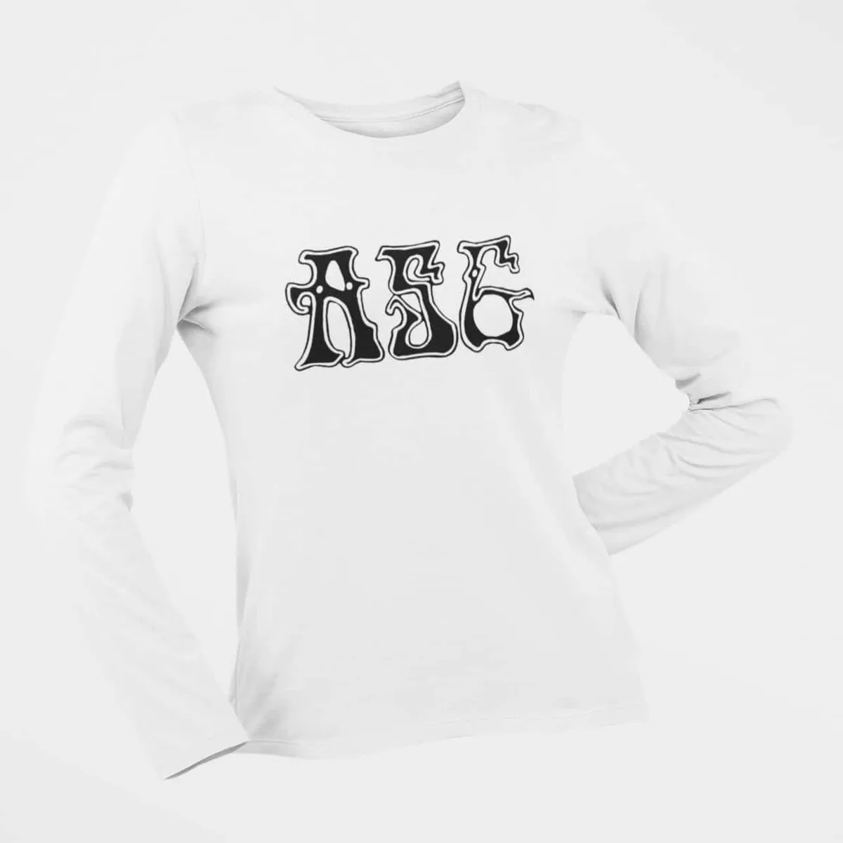 ASG Long Sleeve T-Shirt, ASG Logo White Longsleeve T-Shirt, Stoner Metal Merchandise