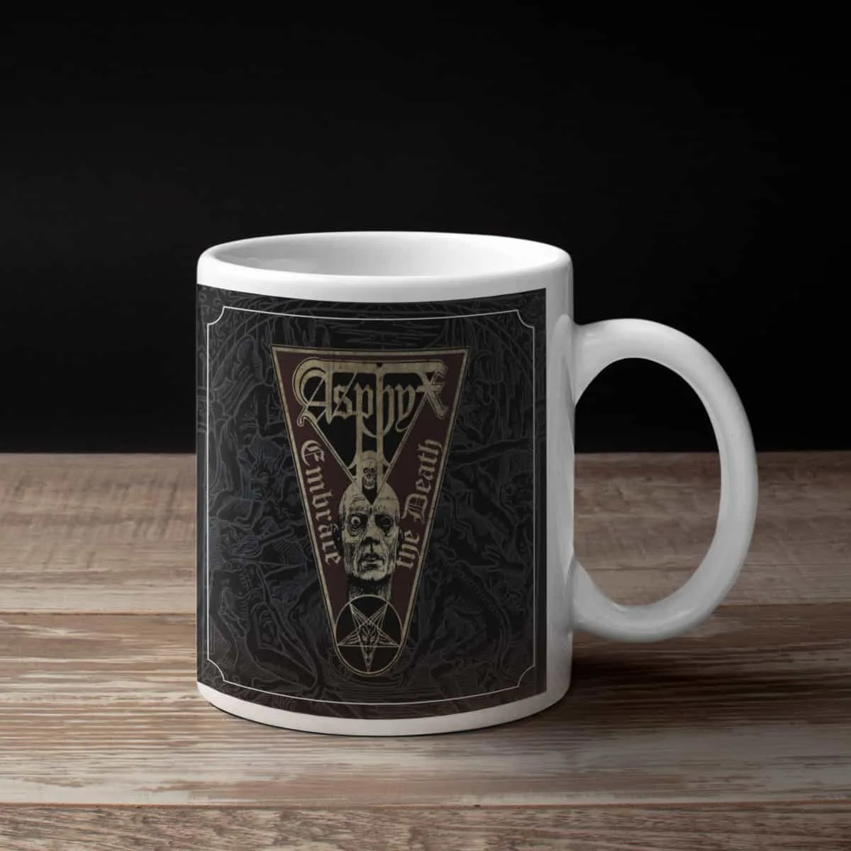 Asphyx Coffee Mug, Asphyx Embrace the Death Coffee Mug
