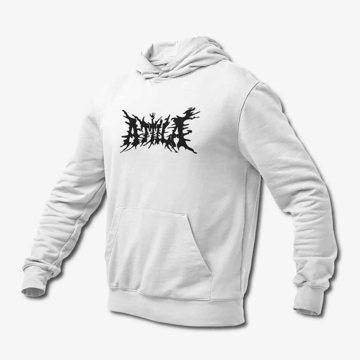 Attila Hoodie, Attila Band Logo White Hoodie, Nu Metal Merchandise