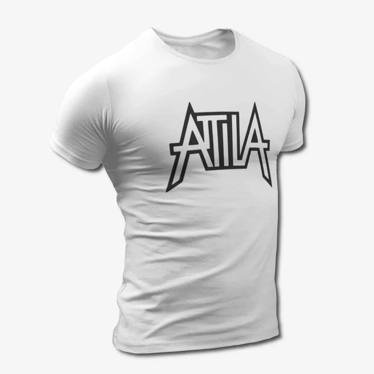 Attila T-Shirt, Attila Band Logo White T-Shirt, Power Metal Merchandise
