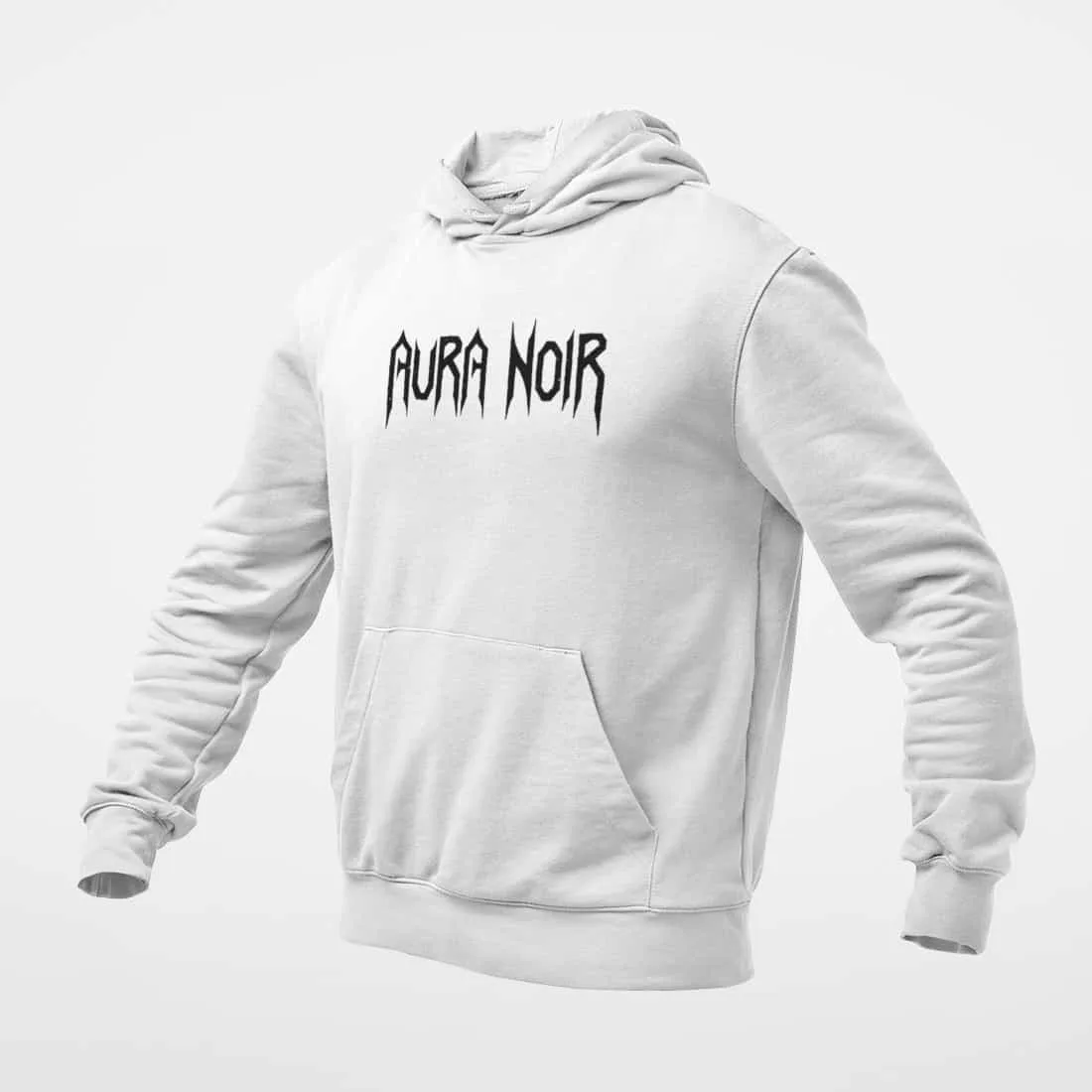 Aura Noir Hoodie, Aura Noir Logo White Hoodie, Thrash Metal Merchandise