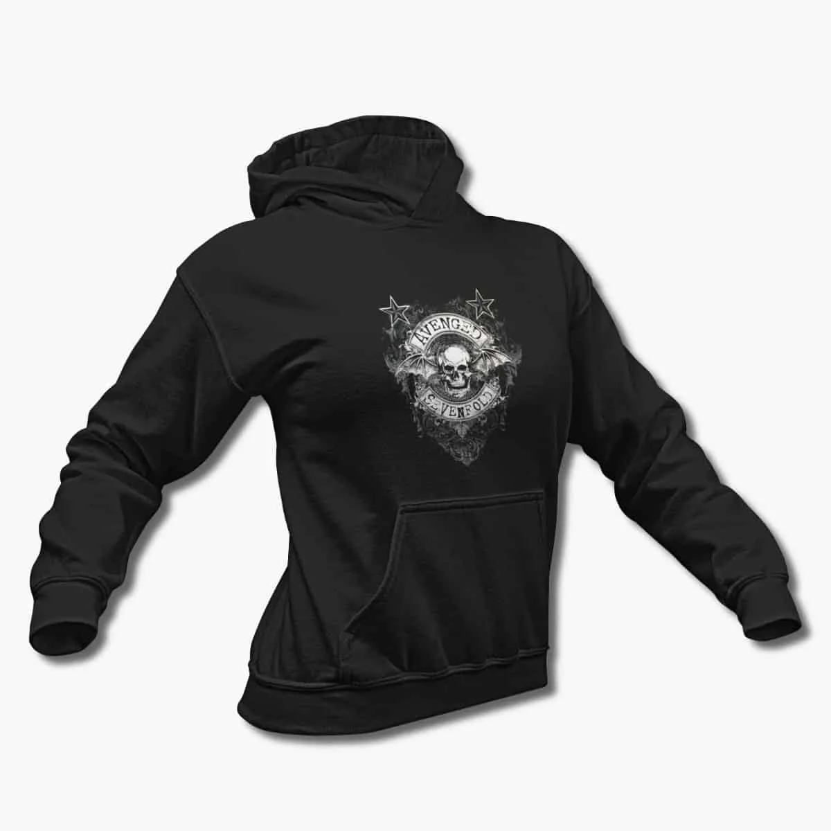 Avenged Sevenfold Hoodie, Avenged Sevenfold Skull Artwork Black Hooded Pullover, Heavy Metal Merchandise