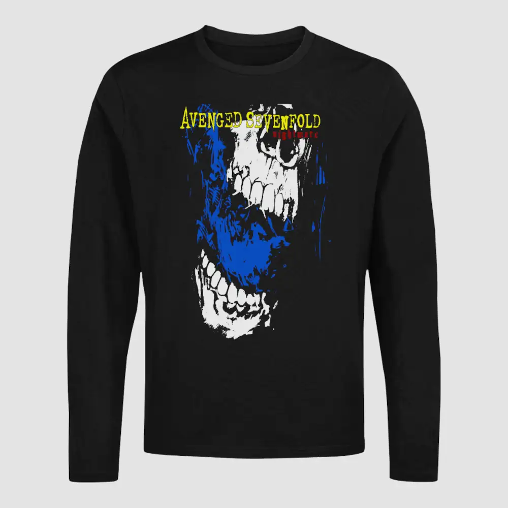 Avenged Sevenfold Long Sleeve T-Shirt, Avenged Sevenfold Nightmare Artwork Black Longsleeve T-Shirt, Heavy Metal Merchandise