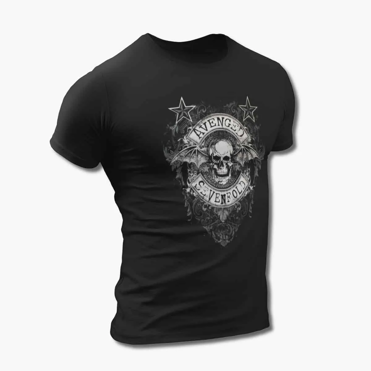 Avenged Sevenfold T-Shirt, Avenged Sevenfold Skull Artwork Black T-Shirt, Heavy Metal Merchandise