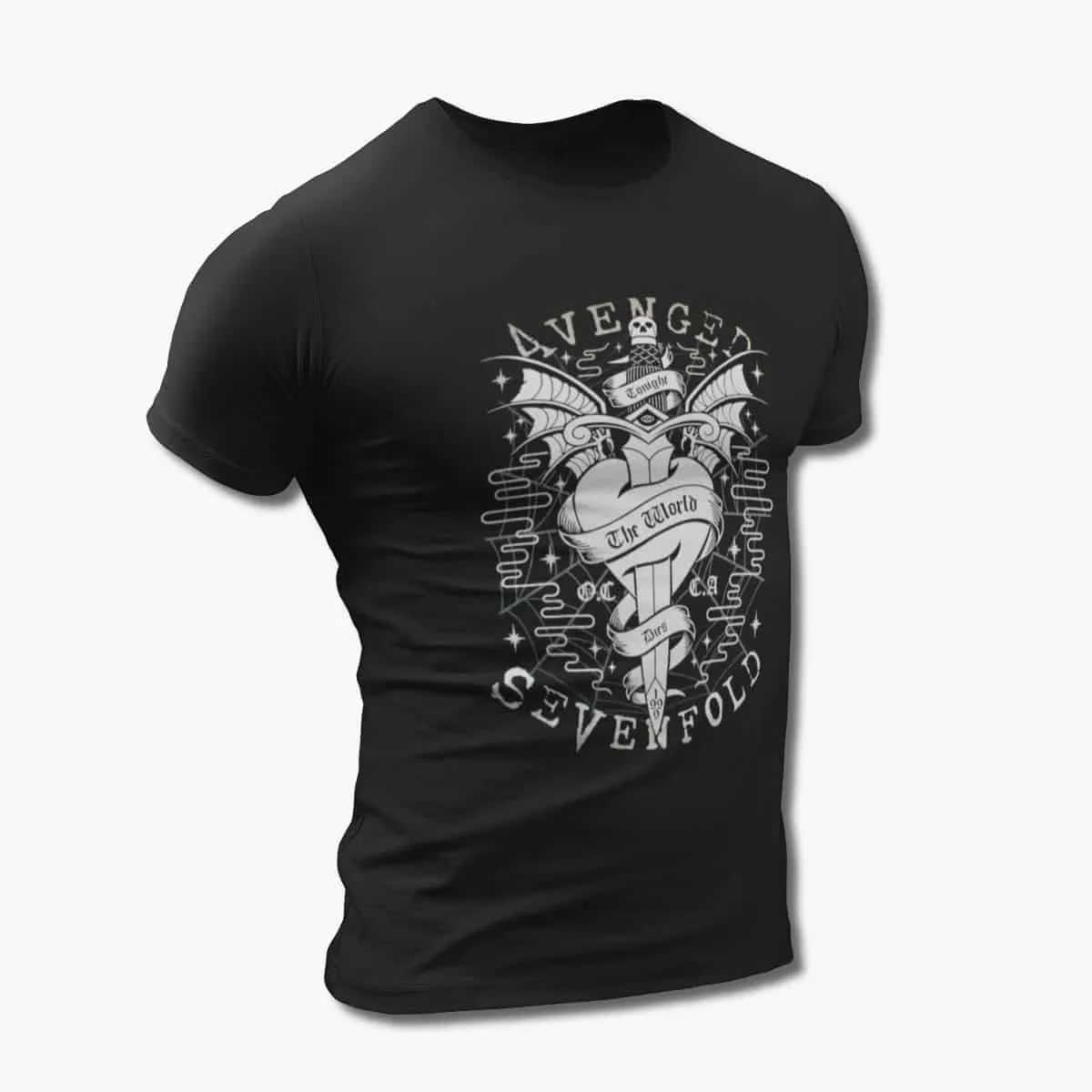 Avenged Sevenfold T-Shirt, Avenged Sevenfold The World Dies Tonight Artwork Black T-Shirt, Heavy Metal Merchandise