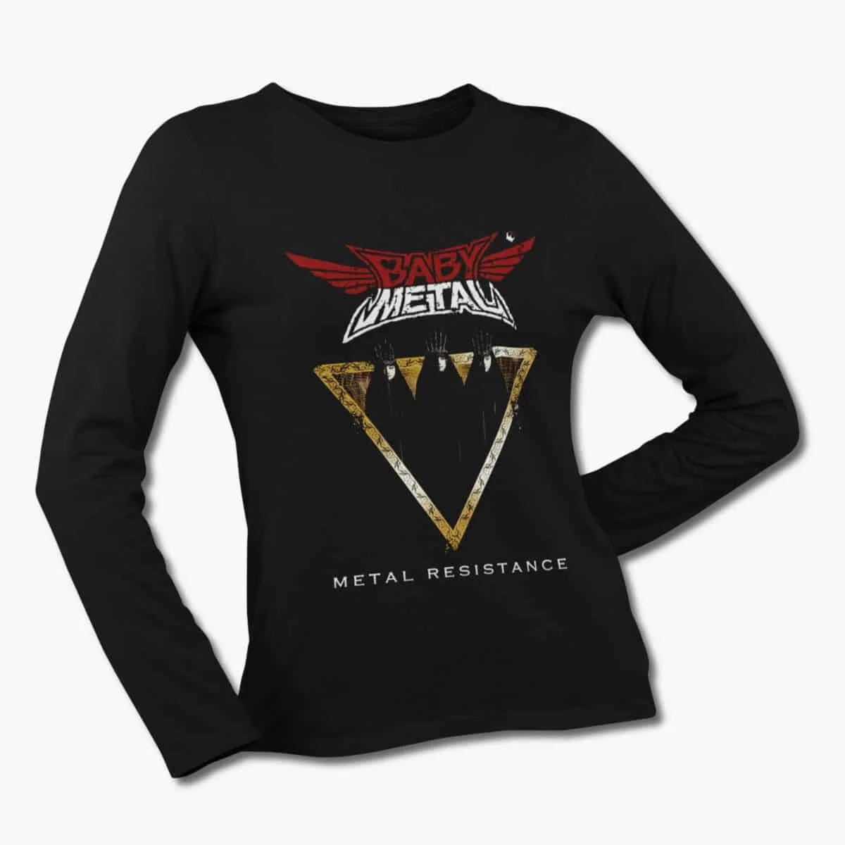 BabyMetal Band Long Sleeve T-Shirt, Baby Metal Metal Resistance Black Longsleeve T-Shirt, Power Metal Merchandise