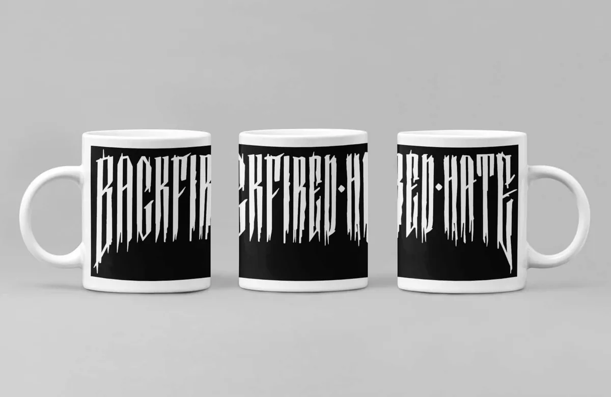 Backfired Hate Coffee Mug, Backfired Hate Logo Coffee Mug