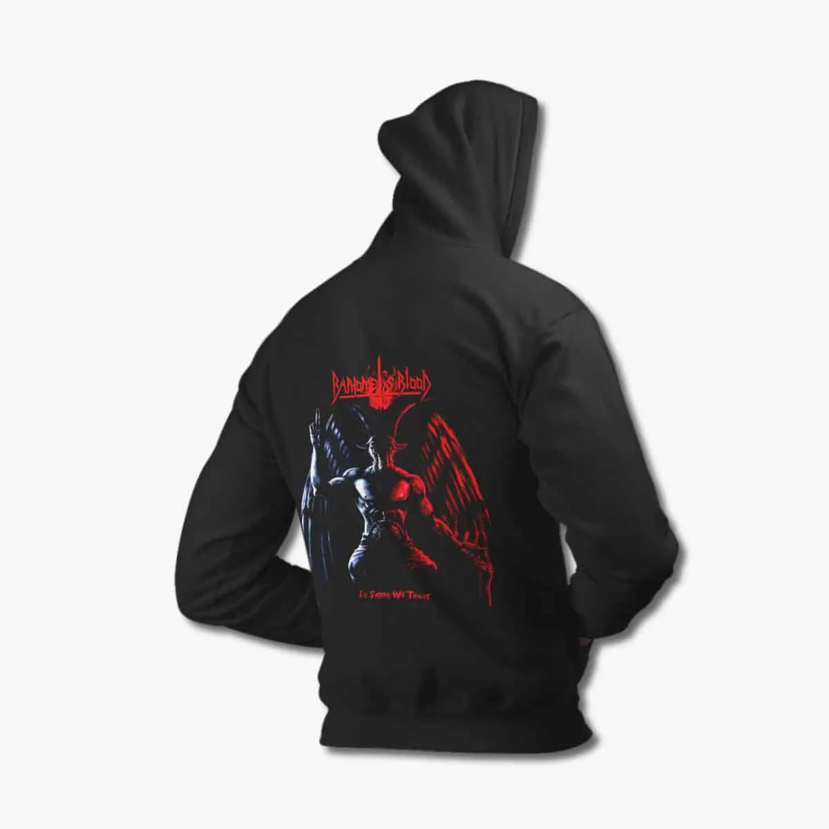 Baphomets Blood Hoodie, Baphomet's Blood In Satan We Trust Black Hoodie, Speed Metal Merchandise
