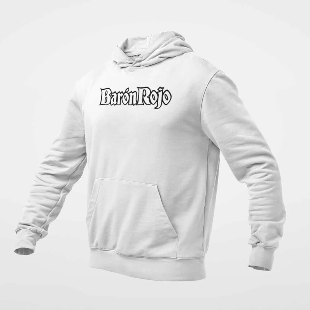 Barón Rojo Hoodie, Baron Rojo Logo White Hoodie, Hard Rock Merchandise