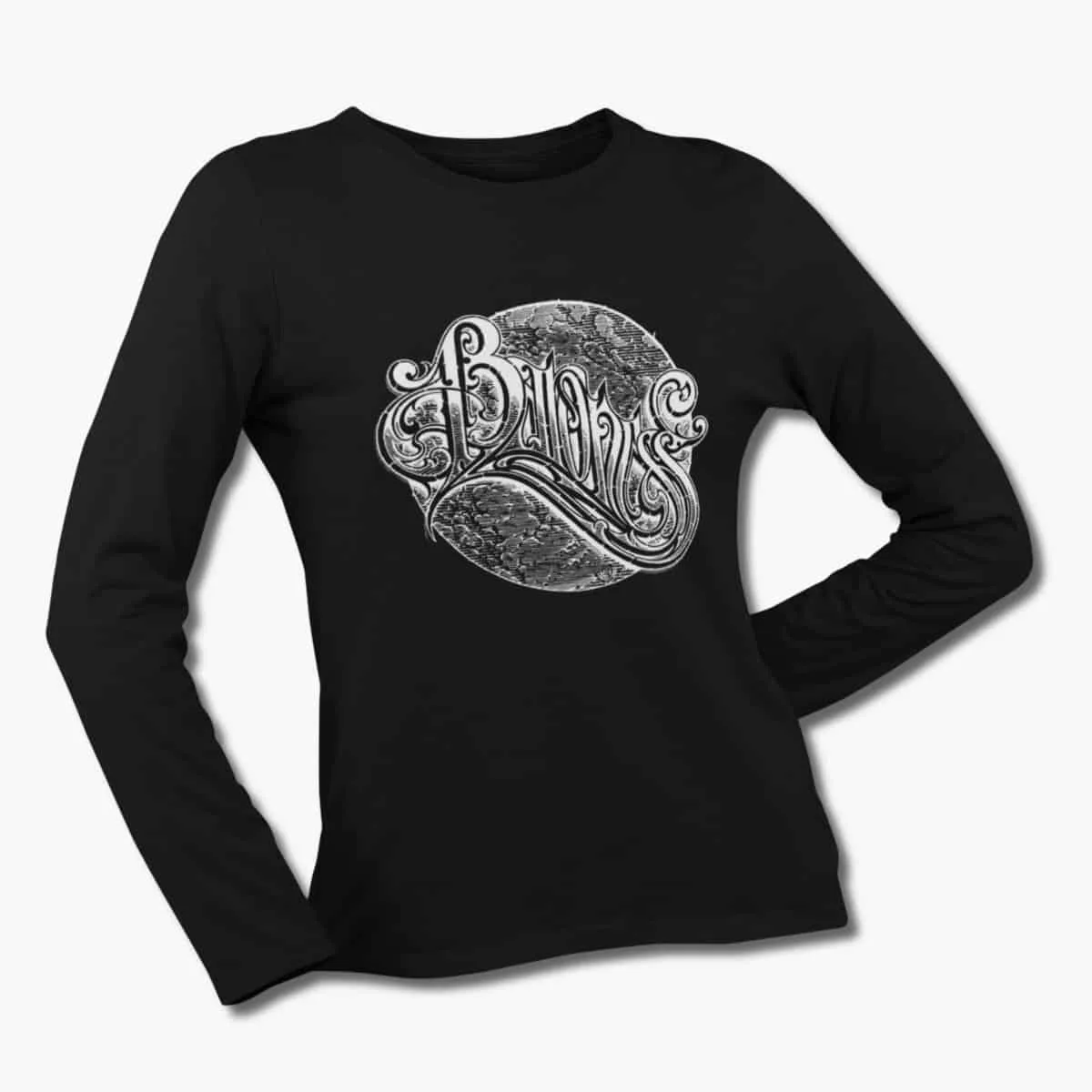 Baroness Band Long Sleeve T-Shirt, Baroness Logo Black Longsleeve T-Shirt, Progressive Sludge Metal Merchandise