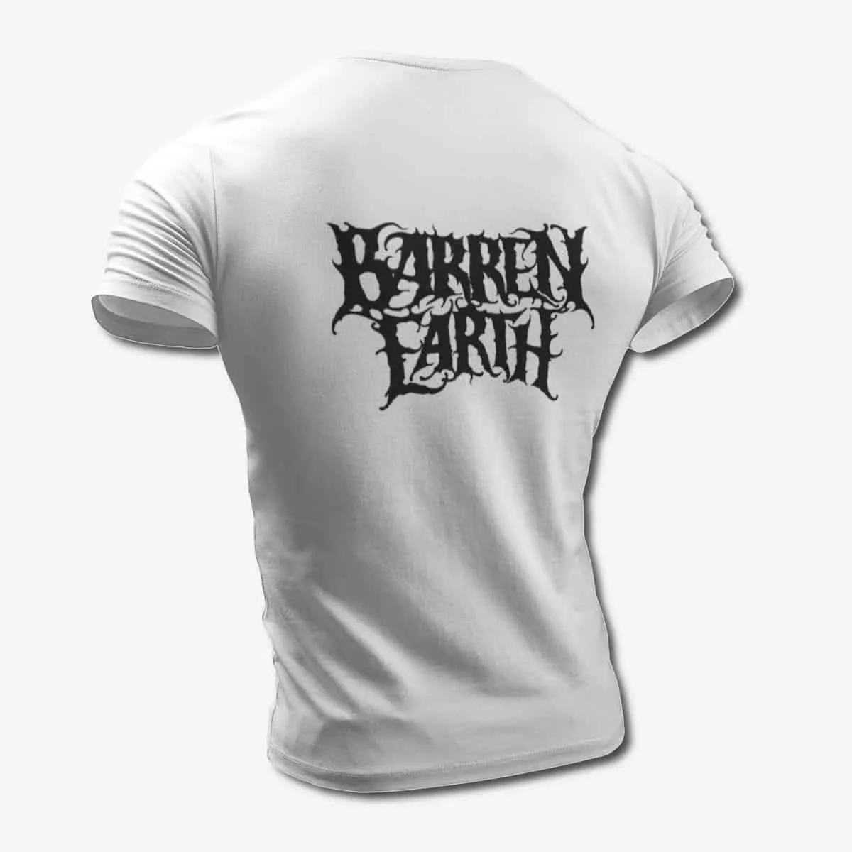 Barren Earth T-Shirt, Barren Earth Logo White T-Shirt, Progressive Melodic Death Metal Merchandise