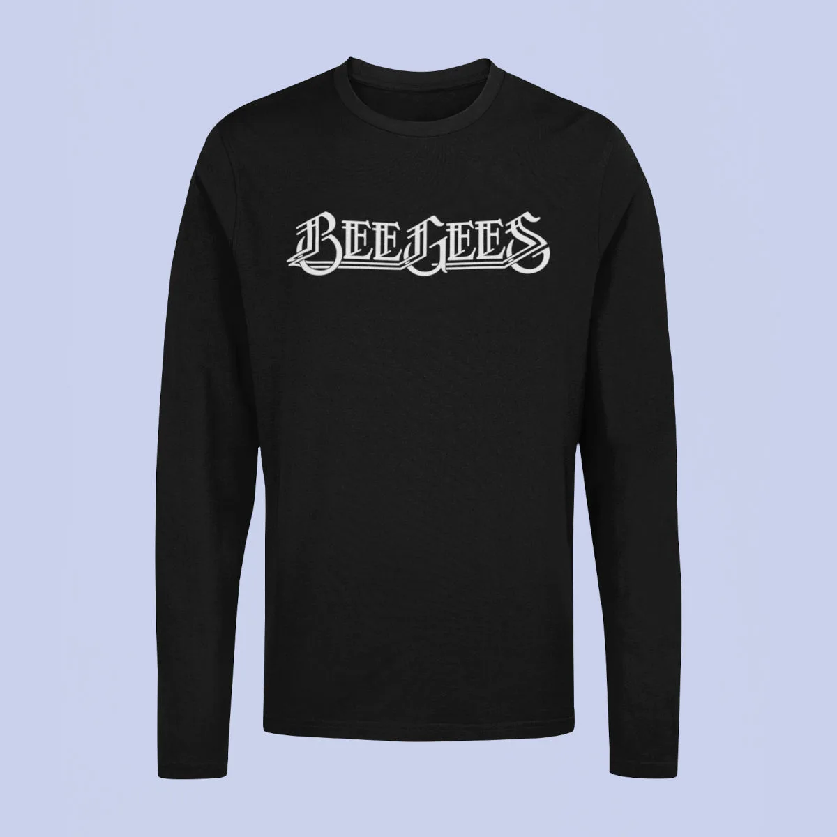 Bee Gees Longsleeve T-Shirt, Bee Gees Band Logo Black Long Sleeve, Soft Rock Merchandise