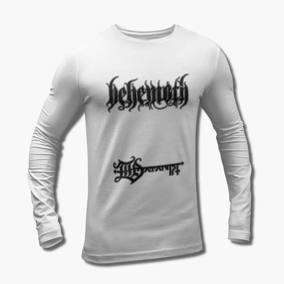 Behemoth Band Long Sleeve T-Shirt, Behemoth The Satanist Artwork White Longsleeve T-Shirt, Blackened Death Metal, Black Metal Merchandise