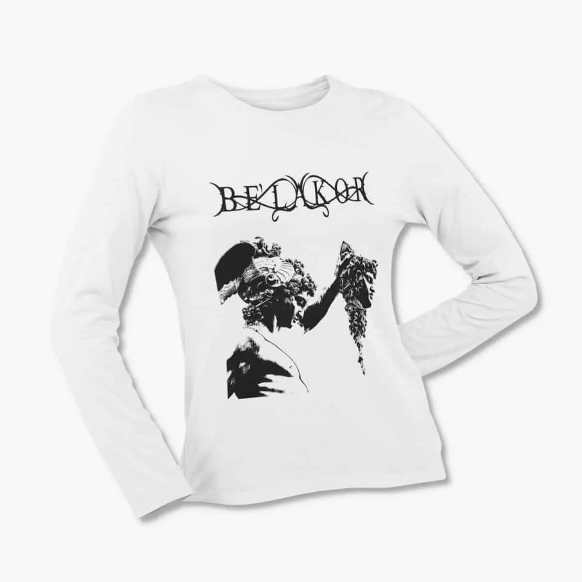 Belakor Long Sleeve T-Shirt, Be'lakor Stones Reach White Longsleeve T-Shirt, Melodic Death Metal Merchandise
