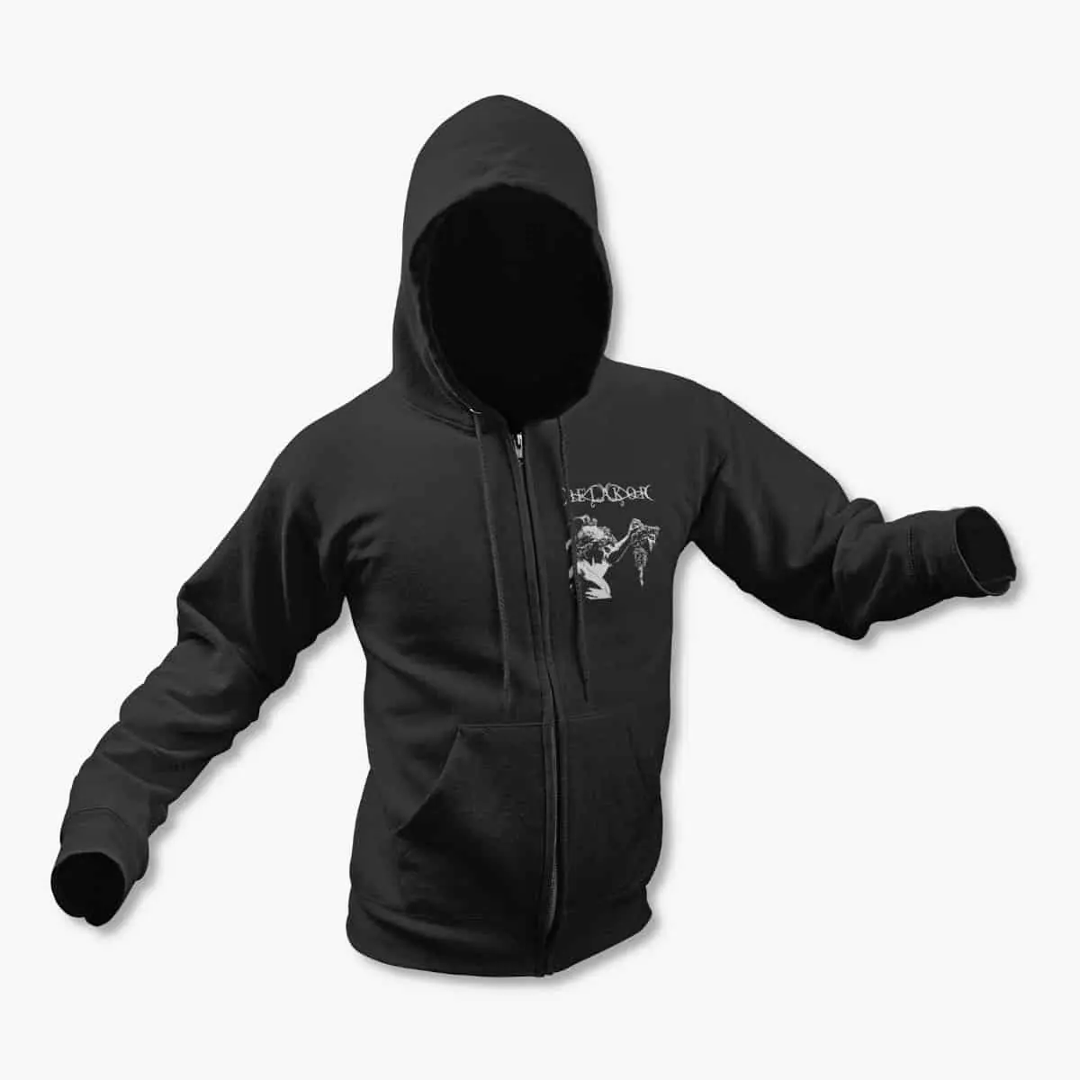 Belakor Zip Up Hoodie, Be'lakor Stones Reach Black Zipper Hooded Sweatshirt, Melodic Death Metal Merchandise