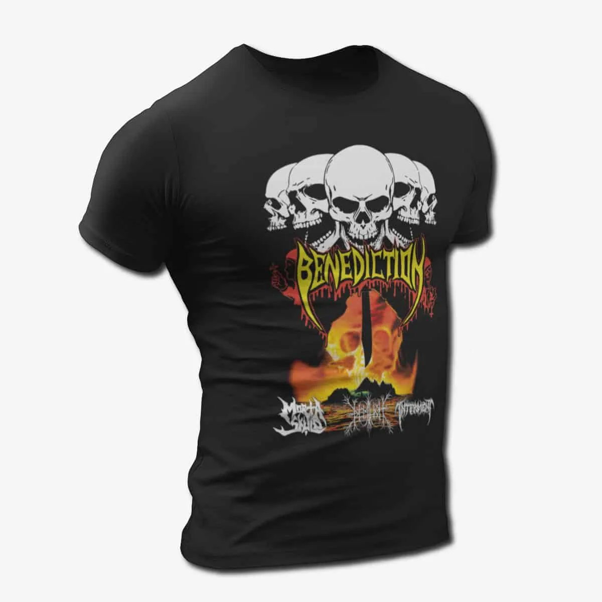 Benediction Band T-Shirt, Benediction Concert Artwork T-Shirt, Death Metal Merch