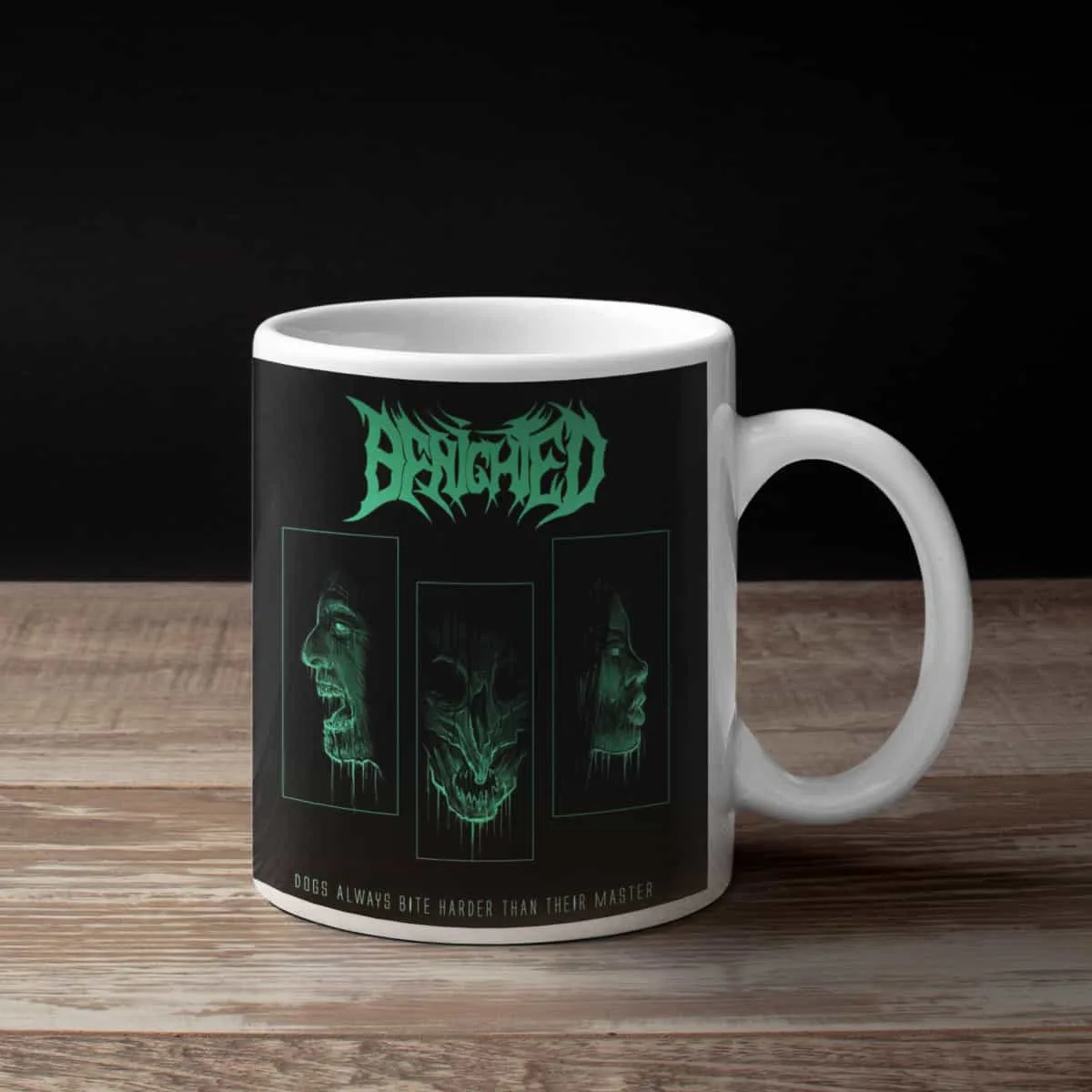 Benighted Coffee Mug, Benighted Dogs Always Bite Harder Than Their Master Coffee Mug