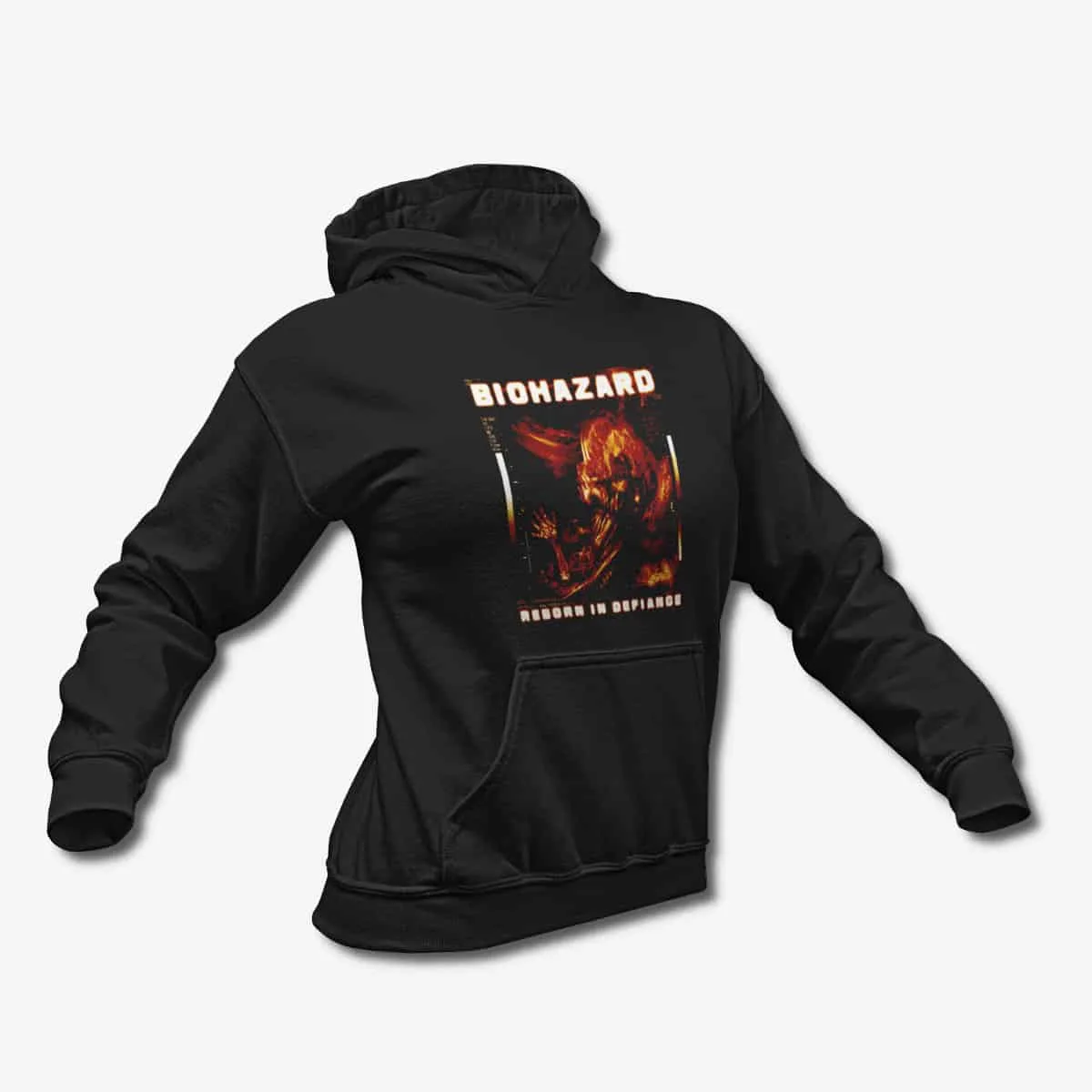 Biohazard Hoodie, Biohazard Reborn In Defiance Black Hoodie, Hardcore Punk Merchandise