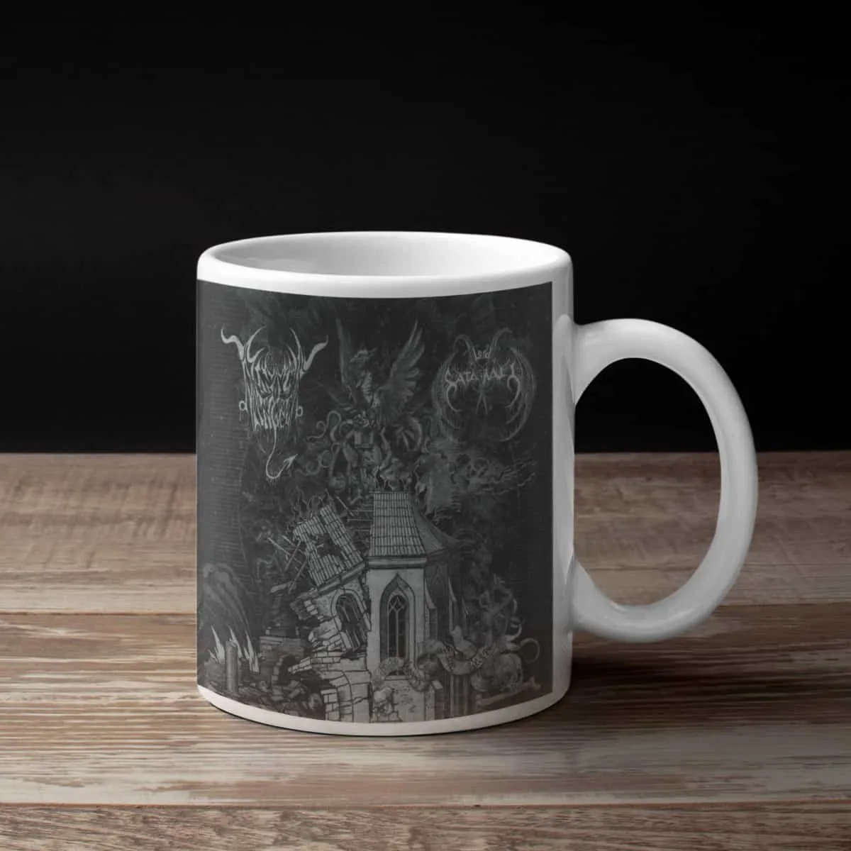 Black Angel &amp; Lord Satanael Coffee Mug, Black Angel &amp; Lord Satanael Born Of The Beast Coffee Mug