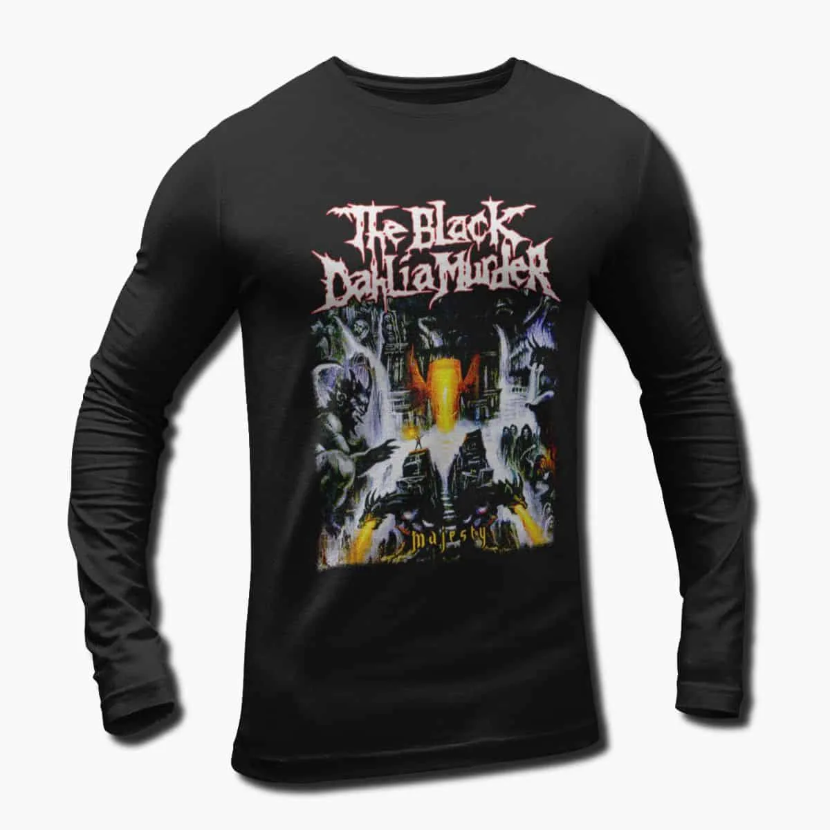 Black Dahlia Murder Band Long Sleeve T-Shirt, Black Dahlia Murder Majesty Artwork Longsleeve T-Shirt, Melodic Death Metal Merch