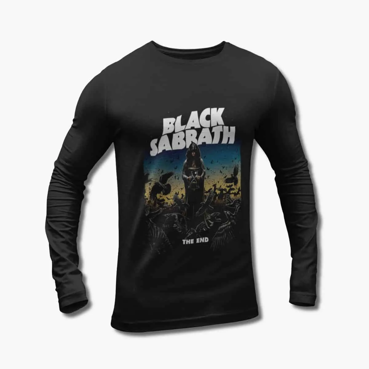 Black Sabbath Long Sleeve T-Shirt, Black Sabbath The End World Tour Black Longsleeve T-Shirt, Heavy Metal Merchandise