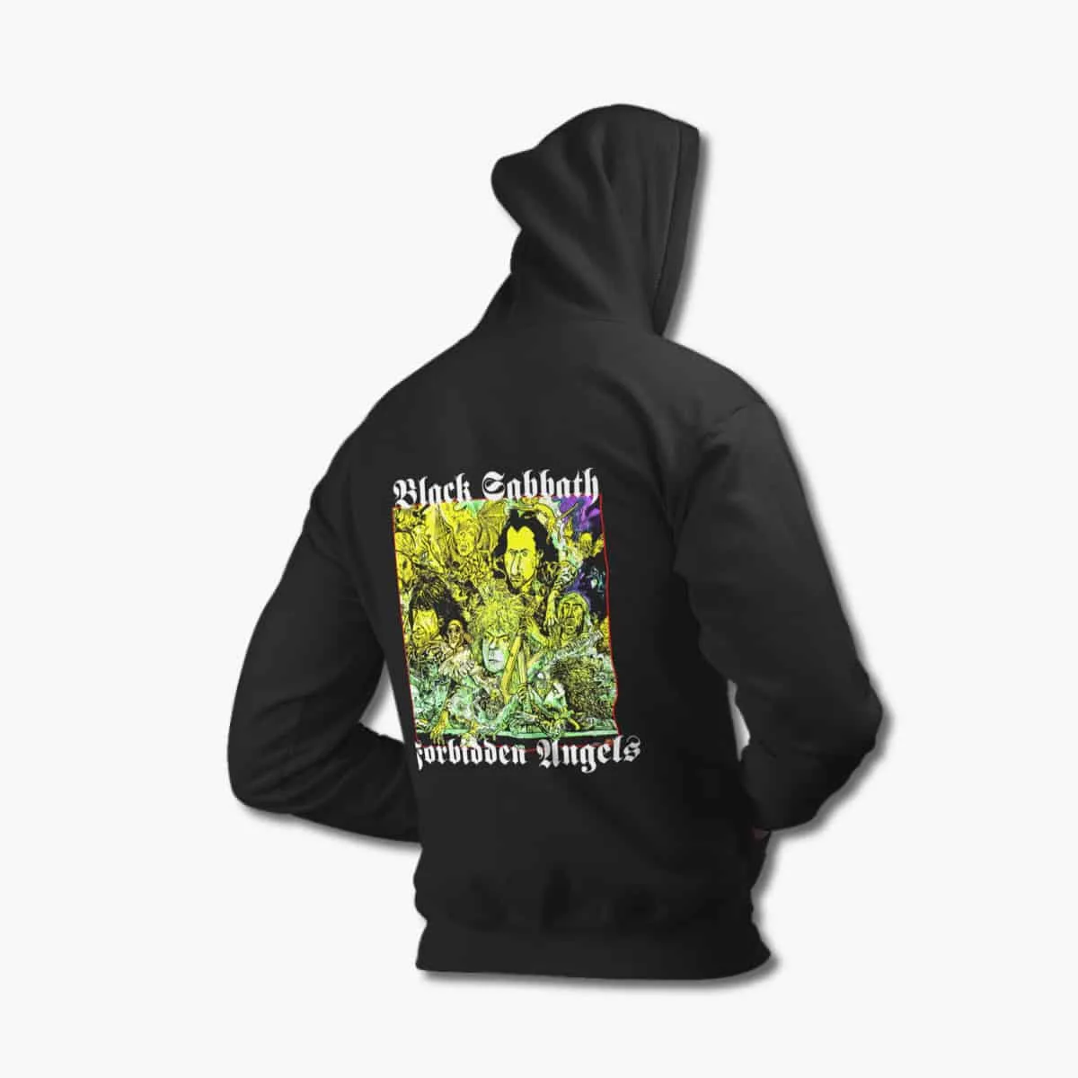Black Sabbath Zip Up Hoodie, Black Sabbath Forbidden Angels Black Zipper Hooded Sweatshirt, Heavy Metal Merchandise