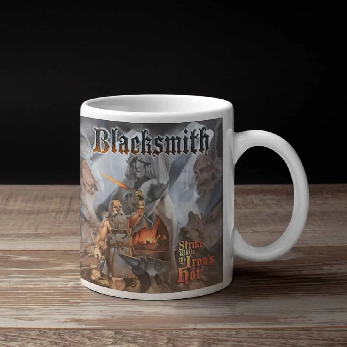 Blacksmith Coffee Mug, Blacksmith Strike While the Iron's Hot Coffee Mug