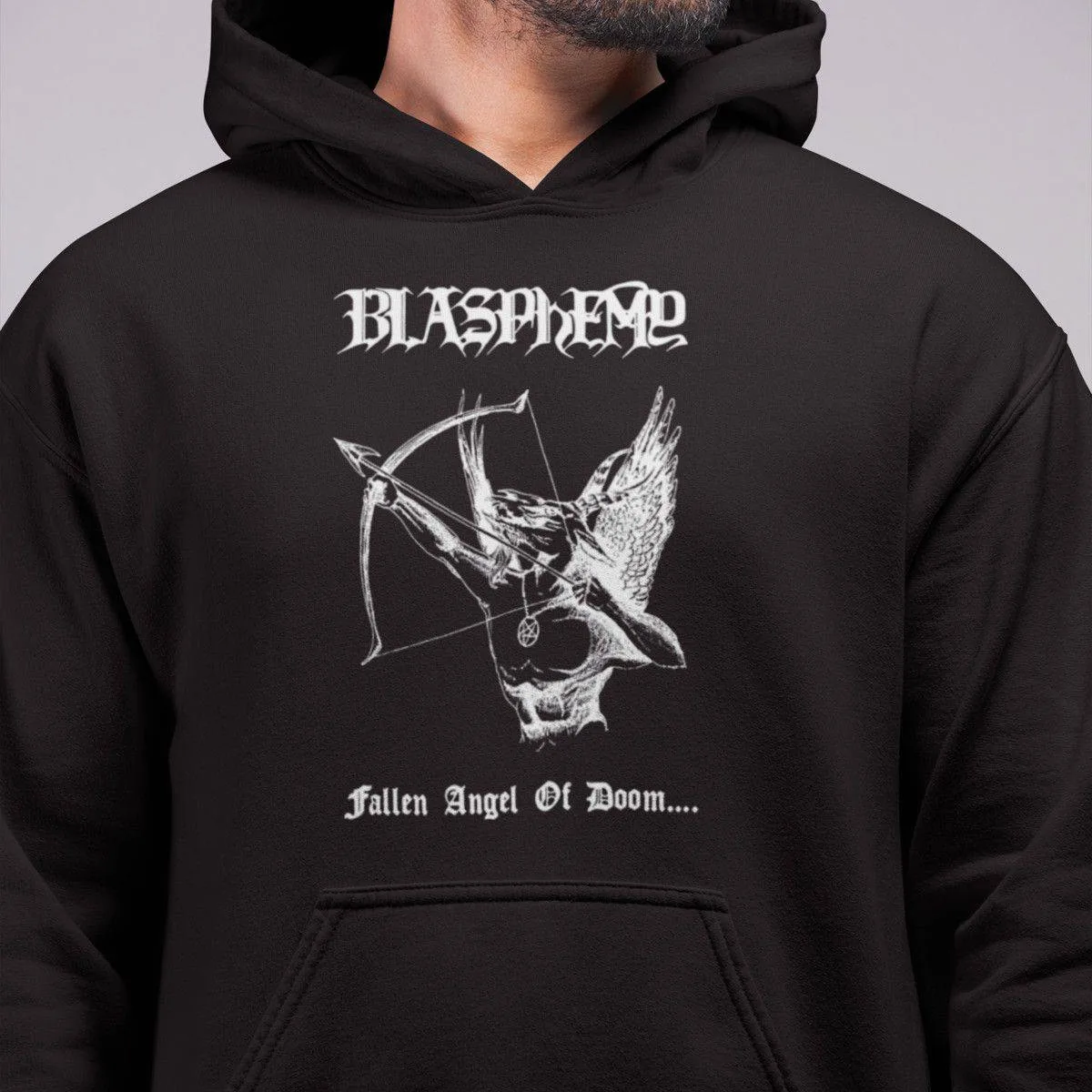 Blasphemy Band Hoodie, Blasphemy Fallen Angel of Doom Artwork Hooded Sweatshirt, Death Metal Merch