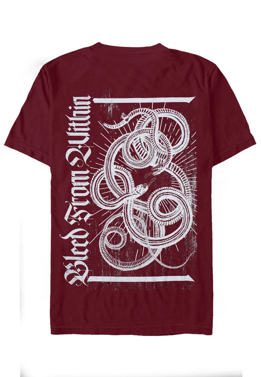 Bleed From Within Snake Maroon T-Shirt