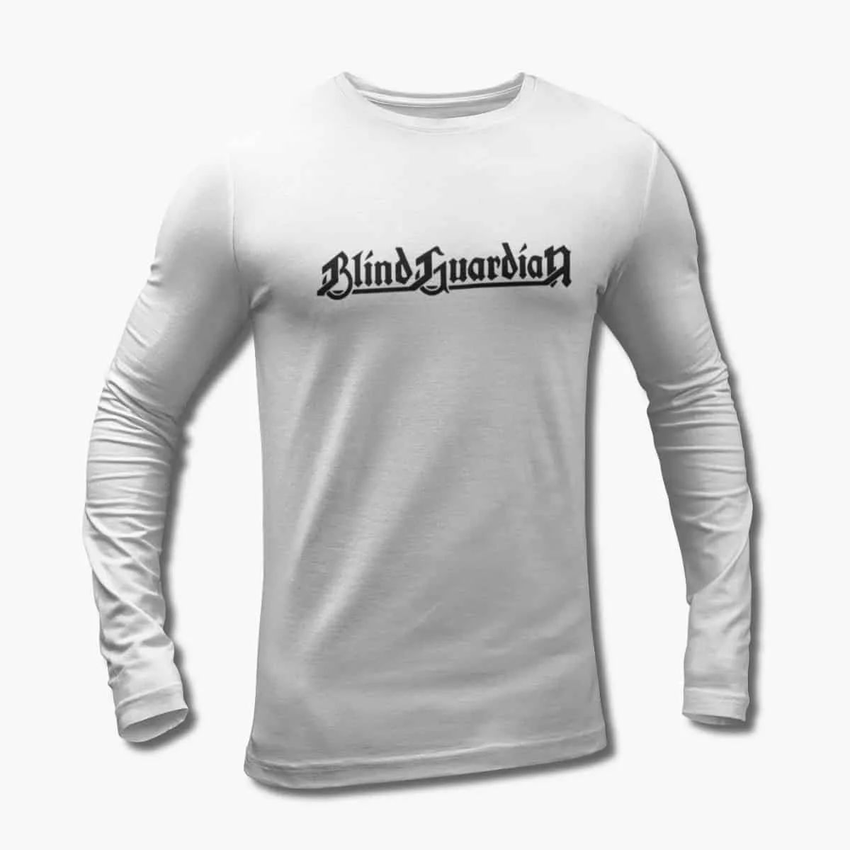 Blind Guardian Long Sleeve T-Shirt, Blind Guardian Logo White Longsleeve T-Shirt, Power Metal Merchandise