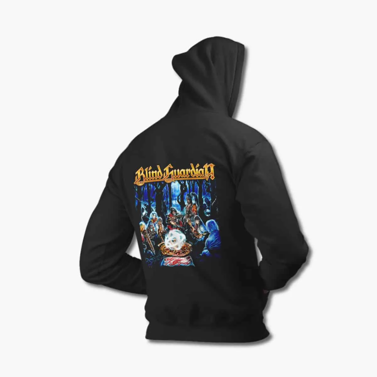 Blind Guardian Zip Up Hoodie, Blind Guardian Somewhere Far Beyond Black Zipper Hooded Sweatshirt, Power Metal, Speed Metal Merchandise