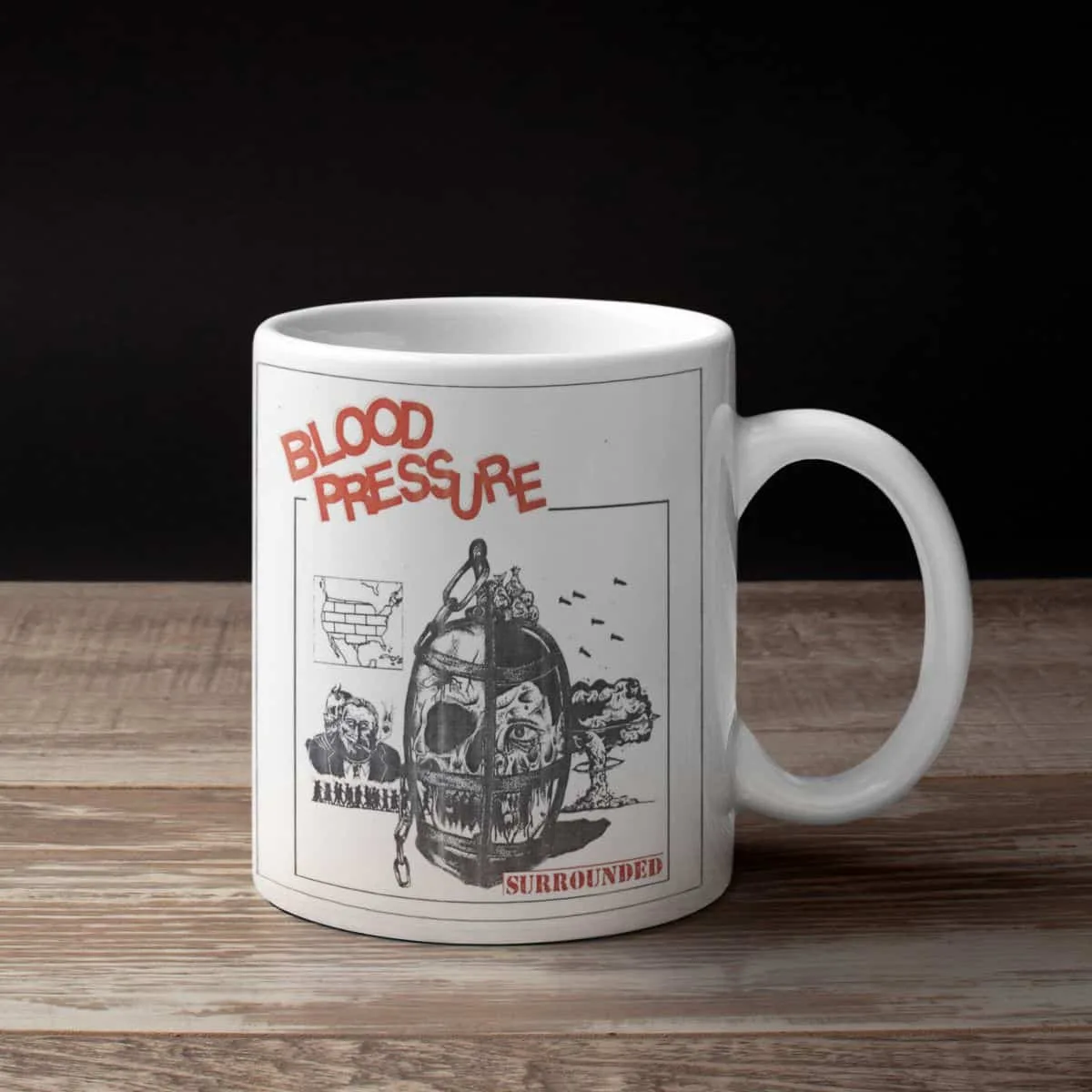 Blood Pressure Band Coffee Mug, Blood Pressure Surrounded Mug
