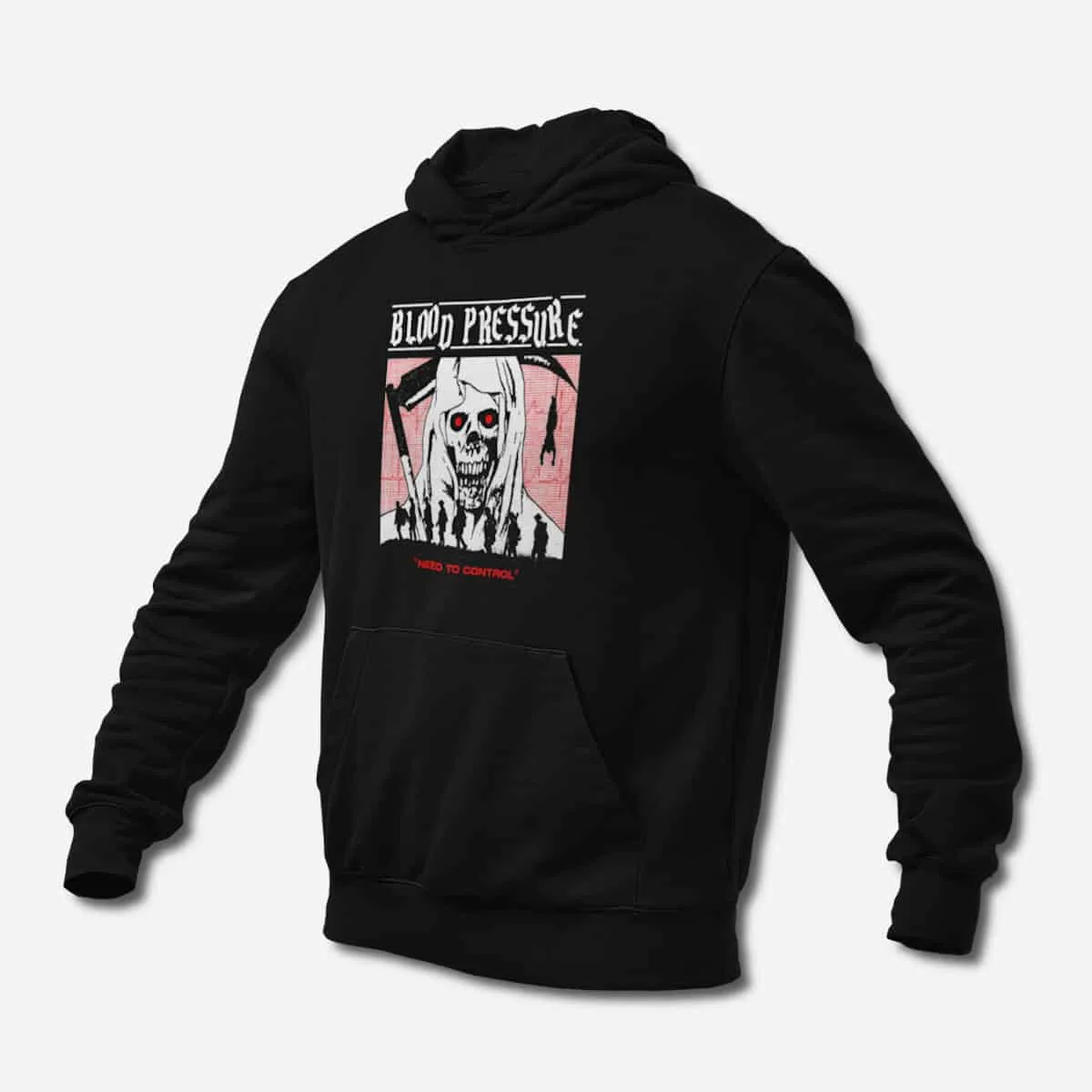 Blood Pressure Hoodie, Blood Pressure Need To Control Black Hoodie, Hardcore, Punk Merchandise