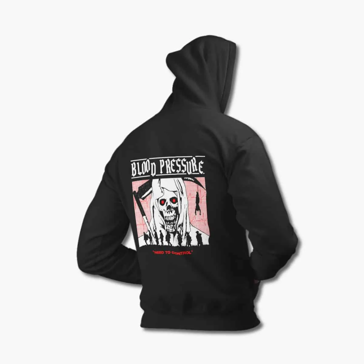 Blood Pressure Zip Up Hoodie, Blood Pressure Need To Control Black Zip Hoodie, Hardcore, Punk Merchandise