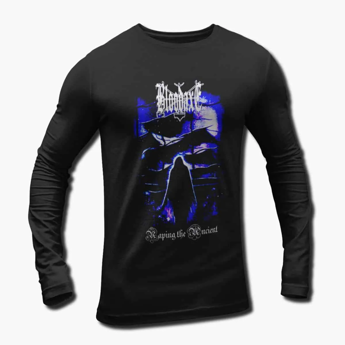 Bloodaxe Band Long Sleeve T-Shirt, Bloodaxe Raping the Ancient Artwork Longsleeve T-Shirt, Viking, Black Metal Merch