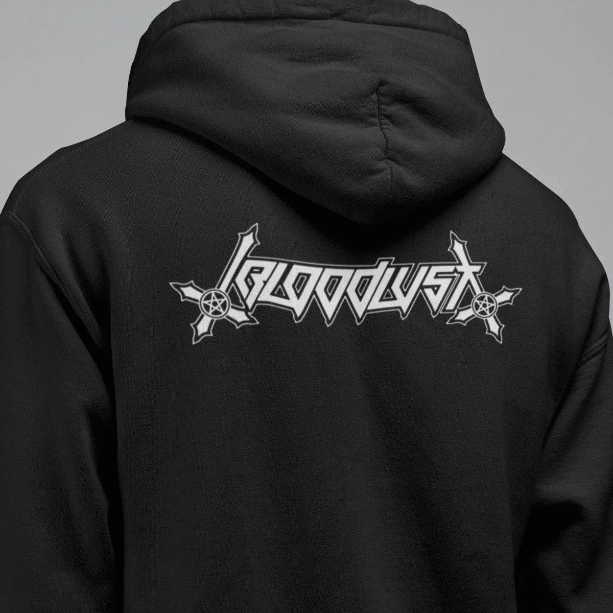 Bloodlust Band Hoodie, Bloodlust Logo Hooded Sweatshirt, Blackened Thrash Metal Merch