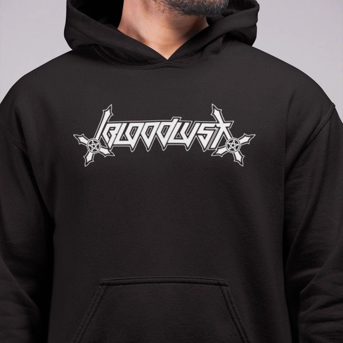 Bloodlust Band Hoodie, Bloodlust Logo Hooded Sweatshirt, Blackened Thrash Metal Merch