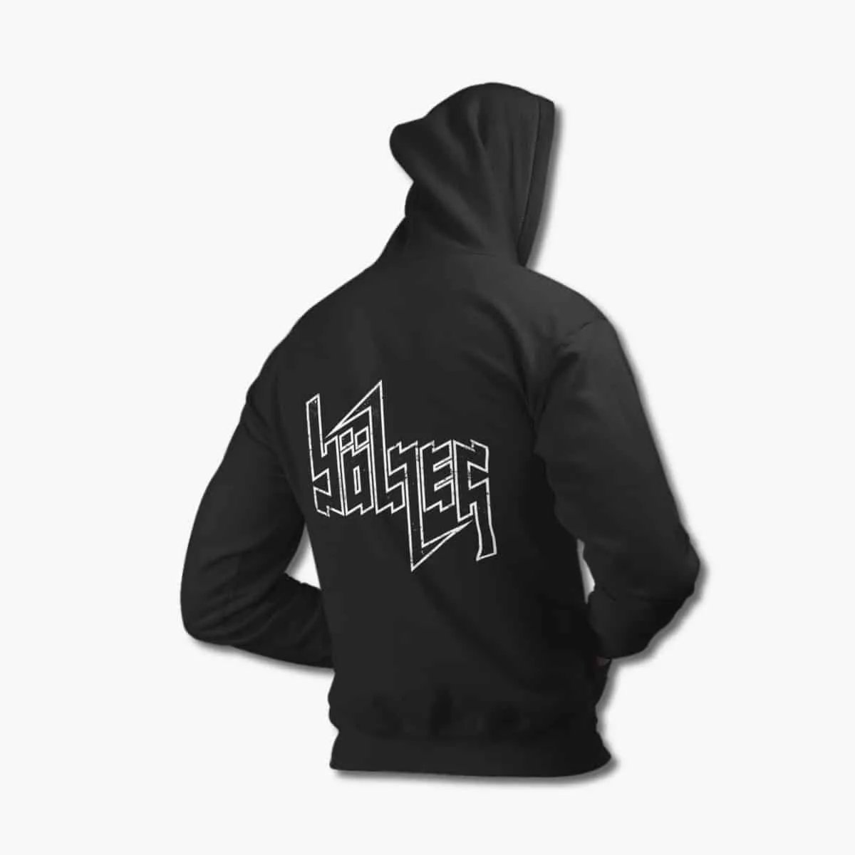 Bolzer Zip Up Hoodie, Bölzer Logo Zipper Black Hooded Sweatshirt, Black Metal, Death Metal Merchandise