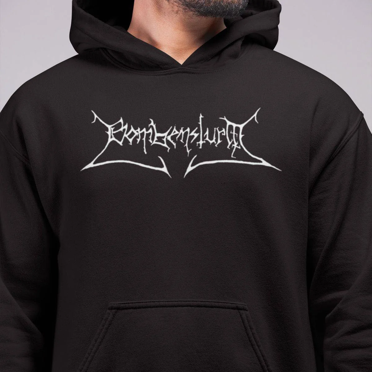 Bombensturm Band Hoodie, Bombensturm Logo Hooded Sweatshirt, Black Metal, Viking Metal Merch